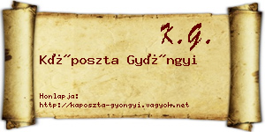 Káposzta Gyöngyi névjegykártya