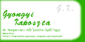 gyongyi kaposzta business card